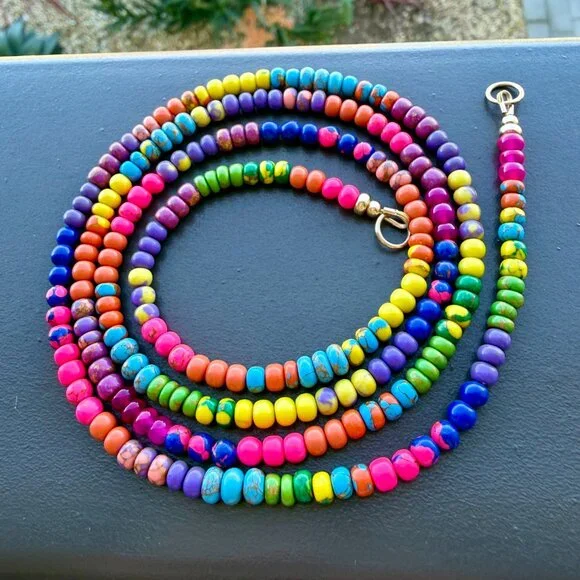 Lynn Rachel Rose Chroma Baby necklace, 30 inches with 14 K gold hardware - Picture 2 of 6